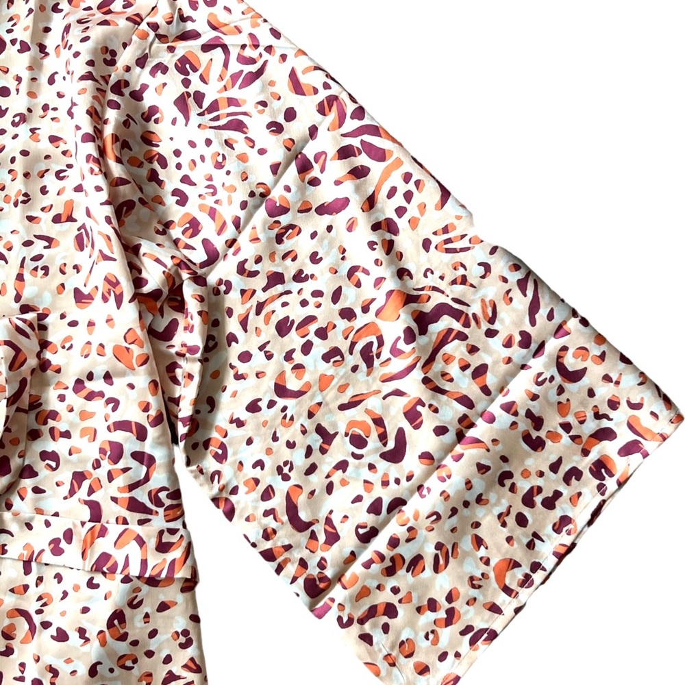 Amanda Uprichard New York Satin Animal Print Robe Burgundy Orange OSP (Sz 12-20) - Picture 7 of 10